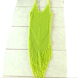 Flowy fringe tank top with beaded pearls